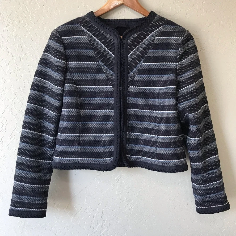 Brooks Brothers Navy Leather Blazer